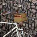 Tourbon canvas leather bicycle front basket handlebar bag